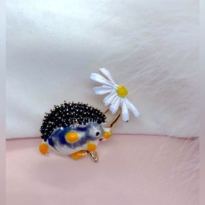 Enamel Hedgehog Brooch